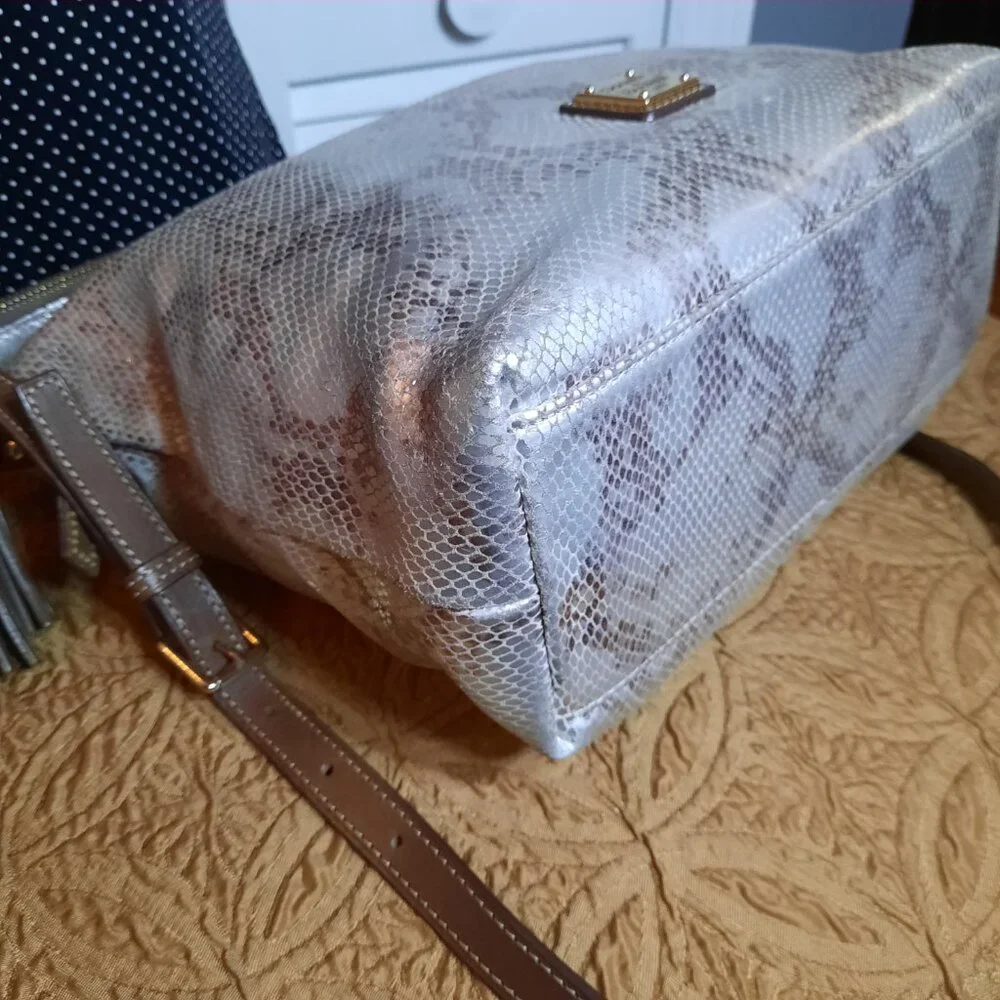 Dooney & Bourke Leather Python Print Hobo